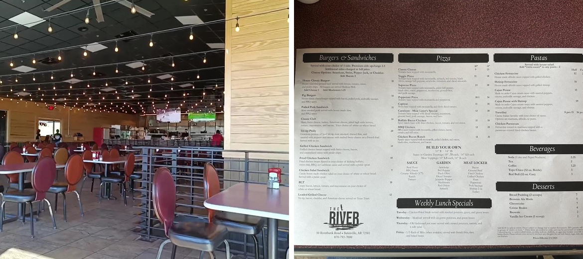 The River & Sandbar Menu